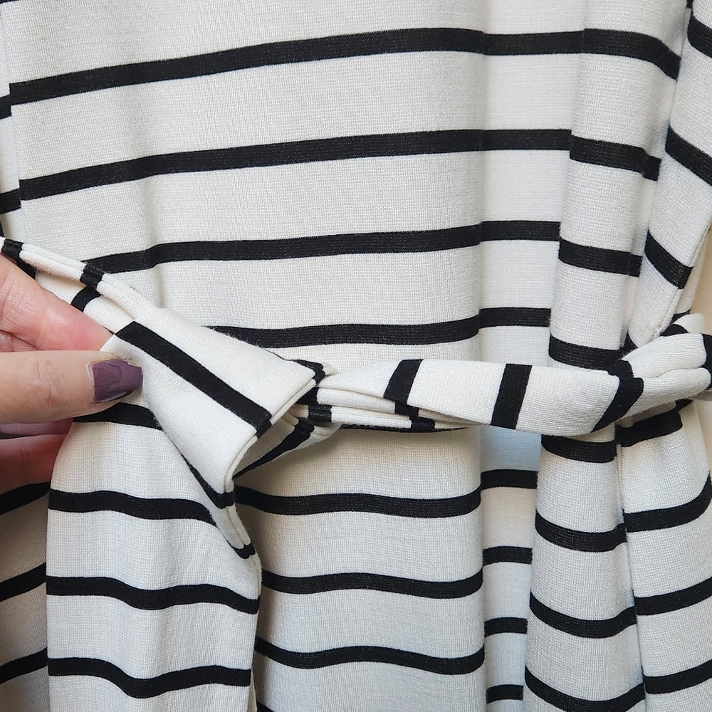 Banana Republic Black-White Striped Sleeveless Midi Dress , Size Small - Picture 7 of 12